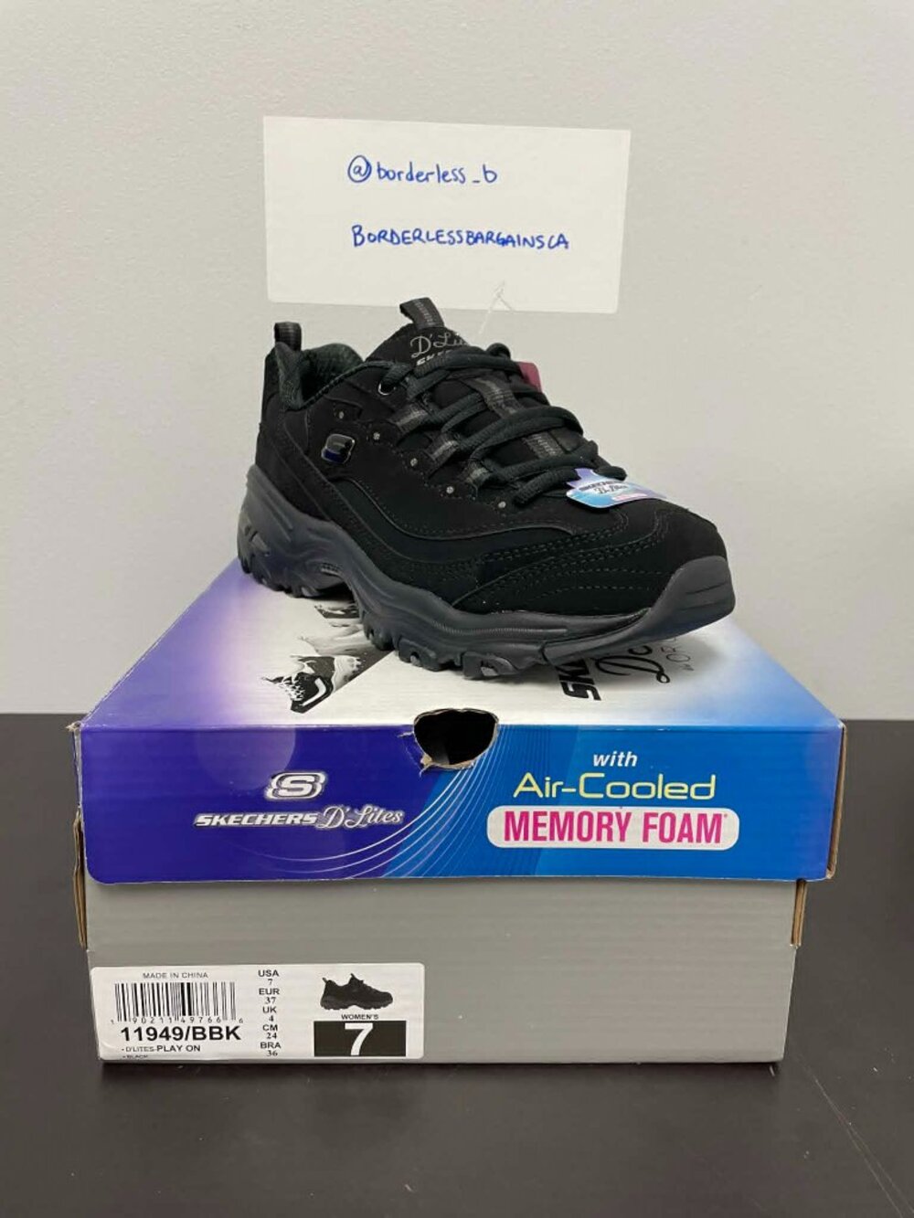Women's Skechers D'Lites Play On Black (Regular Fit) (11949/BBK)